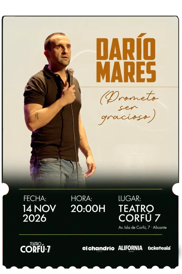 Darío Mares - Prometo ser gracioso · 14 NOV 2026 · 20:00h