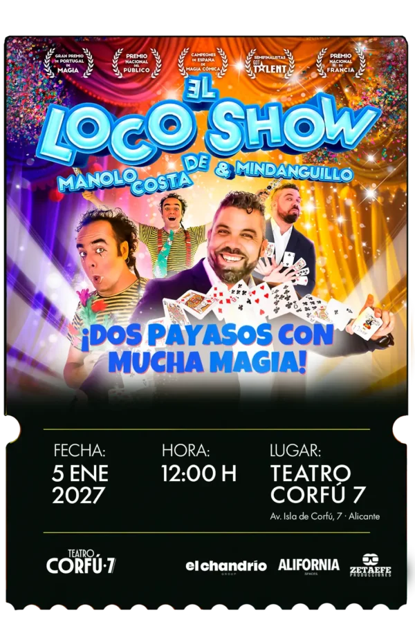 El loco show de Manolo Costa & Mindanguillo · 5 DE ENERO DE 2027 · 12:00h