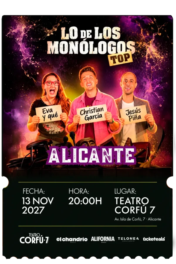 Lo de los monólogos · 13 nov 2027 · 20:00h