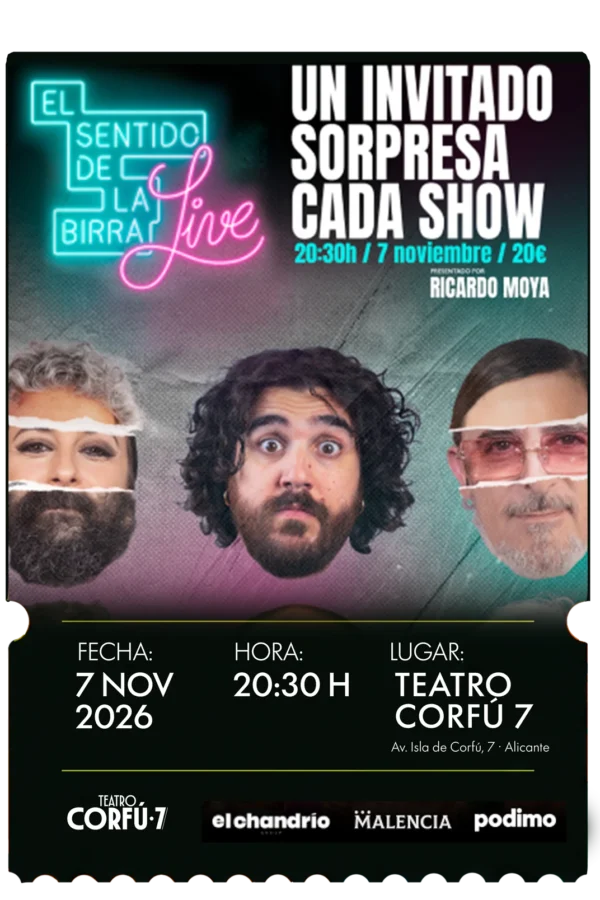 El Sentido de la Birra — Ricardo Moya · 7 de noviembre de 2026 · 20:30